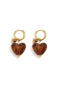 Belle Heart oorbellen bruin